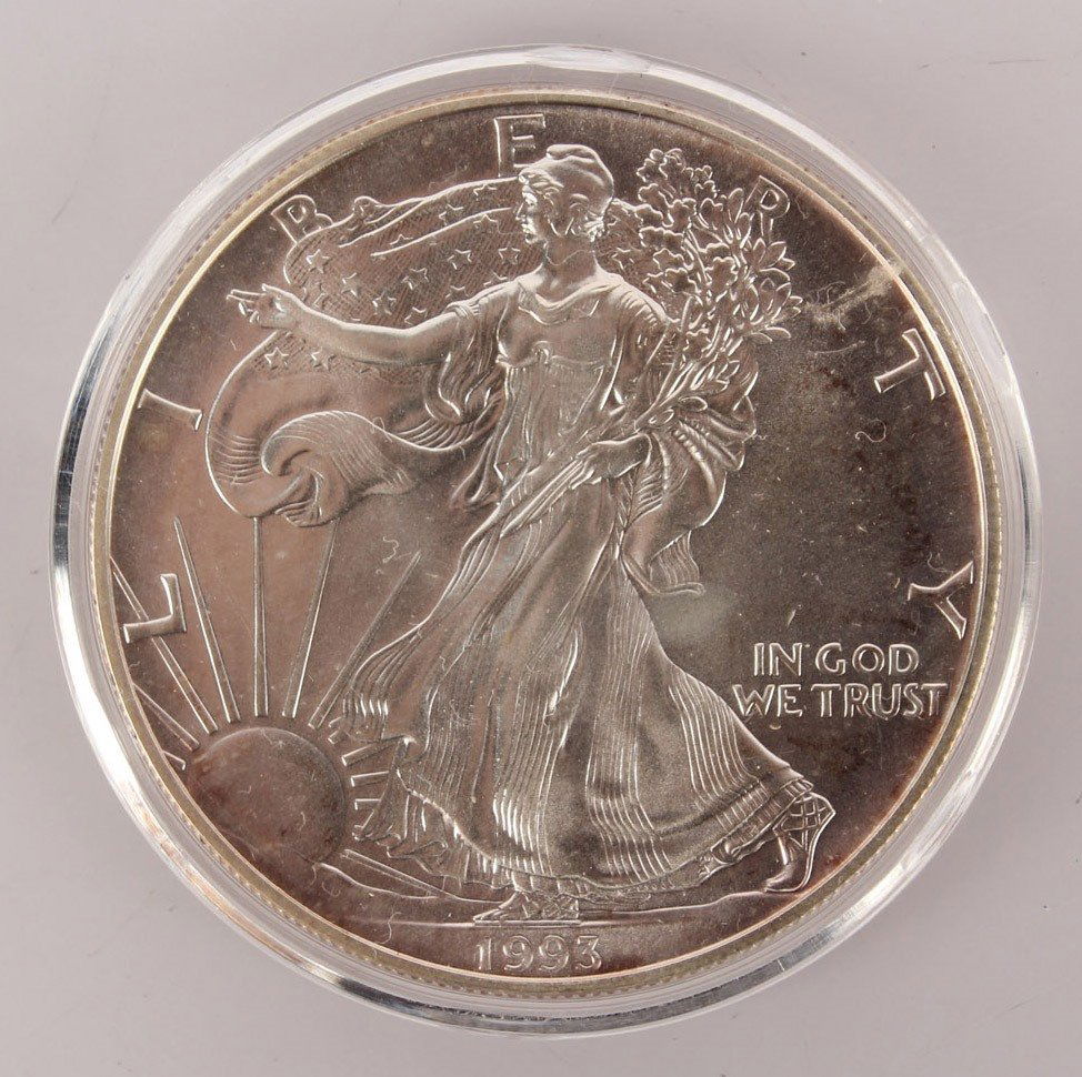 1993 UNCIRCULATED ONE OUNCE SILVER EAGLE (1 of 2)