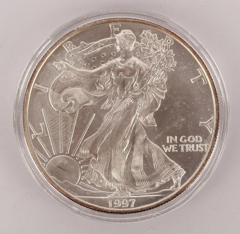 1997 UNCIRCULATED ONE OUNCE SILVER EAGLE (1 of 2)