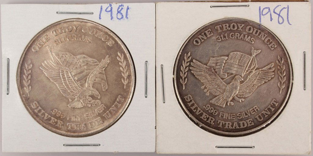 LOT OF 2 ASSAY OFFICE .999 SILVER TROY 1 OZ ROUNDS (1 of 2)