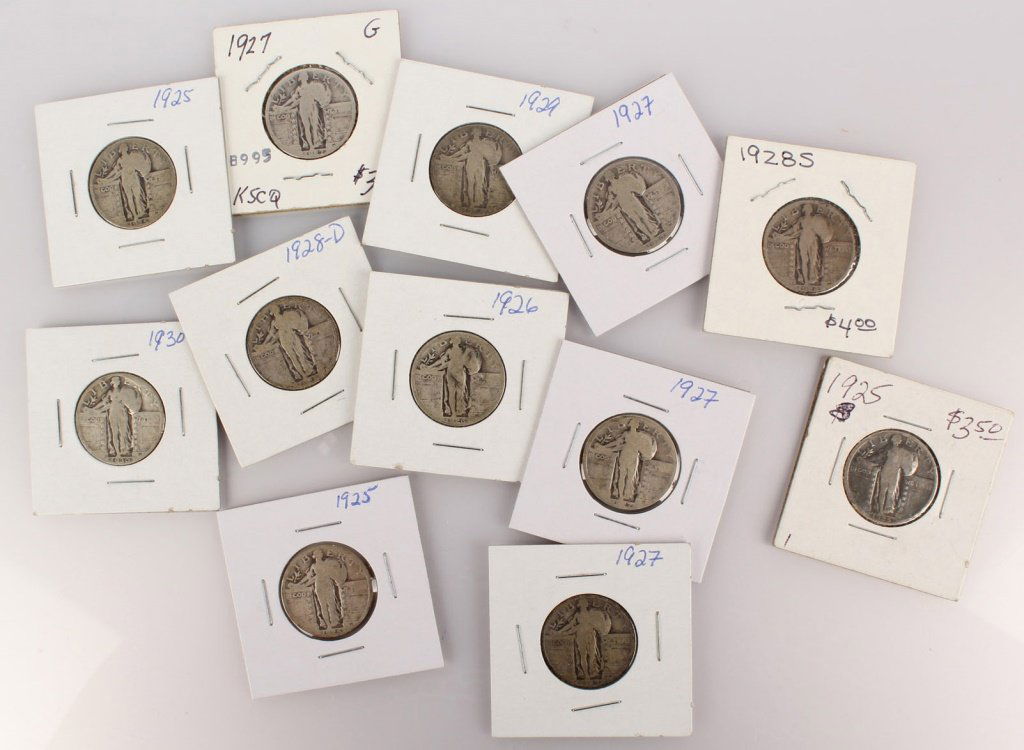 LOT OF 12 U.S. STANDING LIBERTY SILVER QUARTERS (1 of 4)