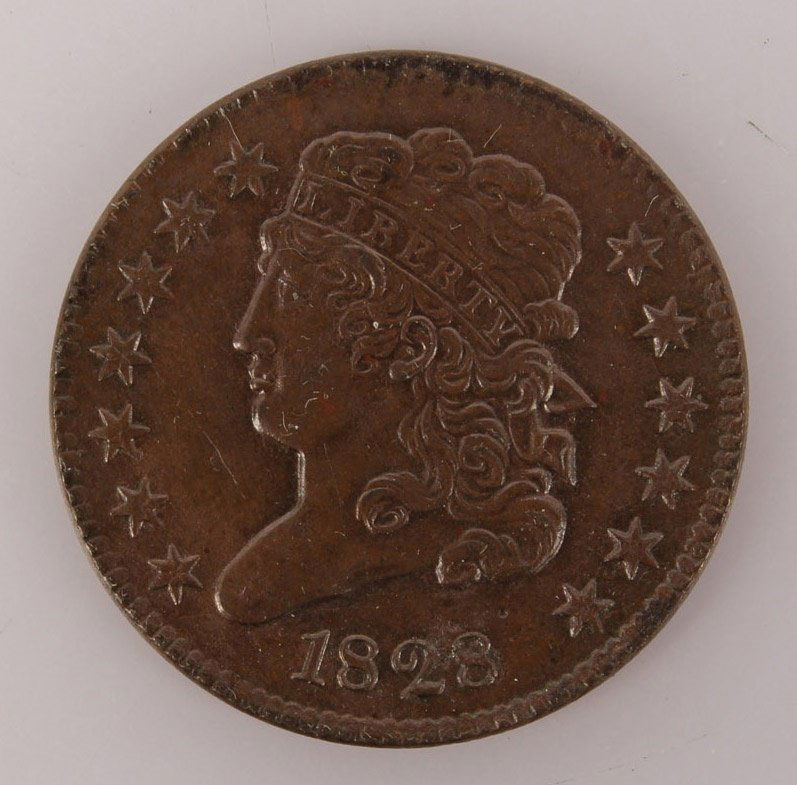 1828 U.S. CAPPED BUST HALF CENT TYPE COIN 1/200 (1 of 2)