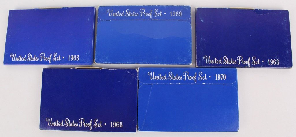 LOT OF 5 UNITED STATES 40% SILVER HALF PROOF SETS (1 of 5)