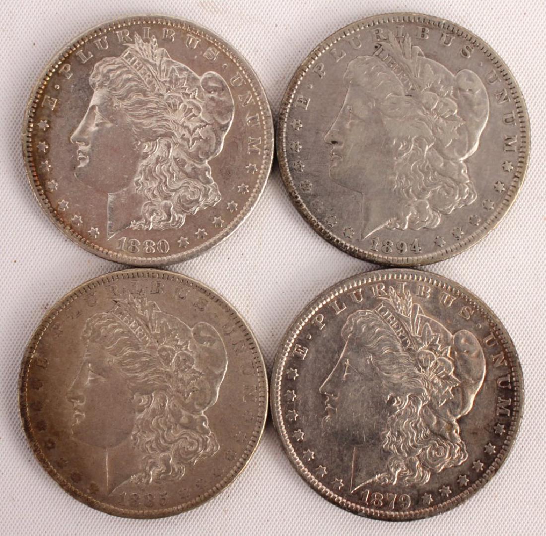 4 MORGAN SILVER ONE DOLLAR COINS NEW ORLEANS MINT (1 of 4)