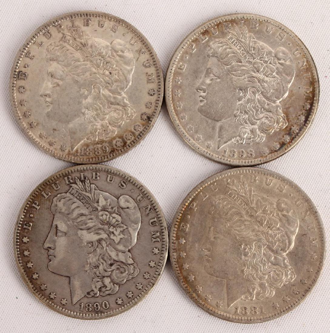 4 MORGAN SILVER ONE DOLLAR COINS NEW ORLEANS MINT (1 of 4)