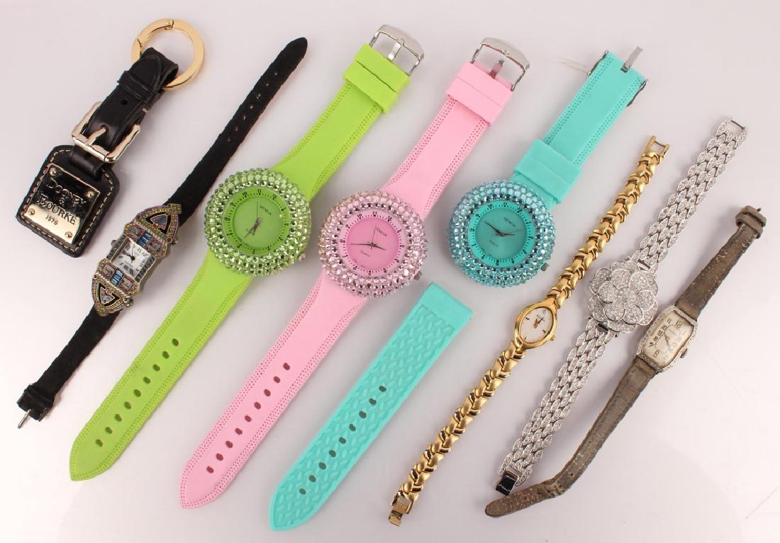 MIXED LADIES COSTUME WATCHES: MIXED LADIES COSTUME WATCHES Also includes a Dooney & Burke keychain. Shipping / Pickup: We Can Ship This Item
