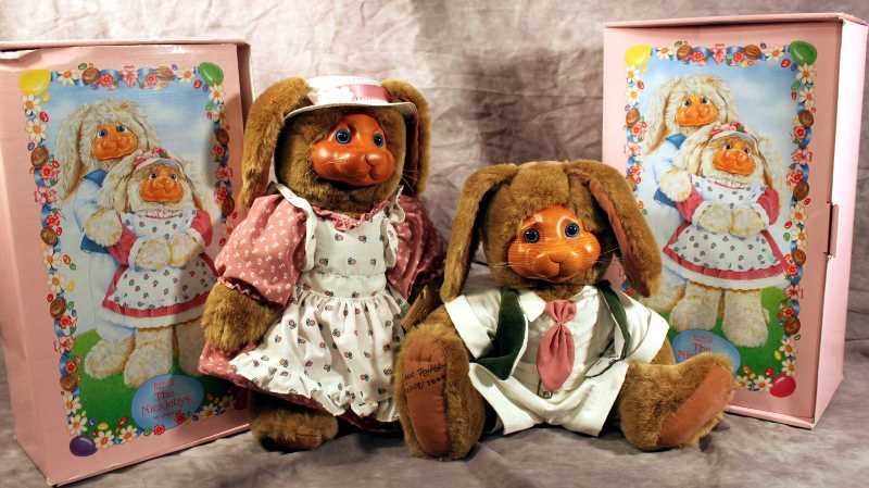 Raikes Bear: Set of (2) Robert Raikes L. ed. Rabbits- (1) Mr. Nickleby and Mrs. Nickleby, 1988, stamped and in original boxes