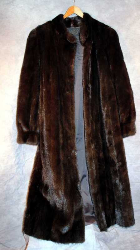 Clothing: Lord and Taylor Full Length Mink Fur Coat 48" in Length size Lg