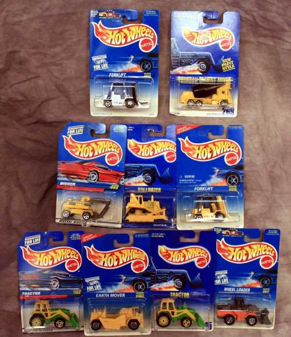 Collectibles: Special Series Hot Wheels Collector Car Sets - (9) Earthmoving and Construction Collections Model Cars new on board