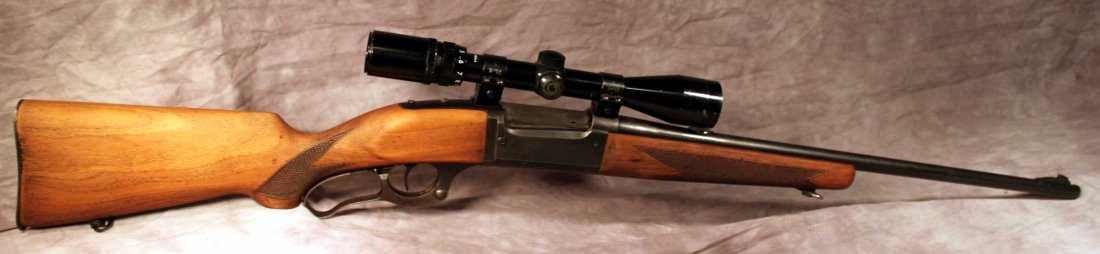 Savage .300 Rifle: Savage .300cal Lever Action Rifle. S.N. 366665. Oiled Stock, Checkered Grip, Bushnell Scope and Weaver Rings, Utica, NY. See Firearm Terms and conditions before bidding on this item.
