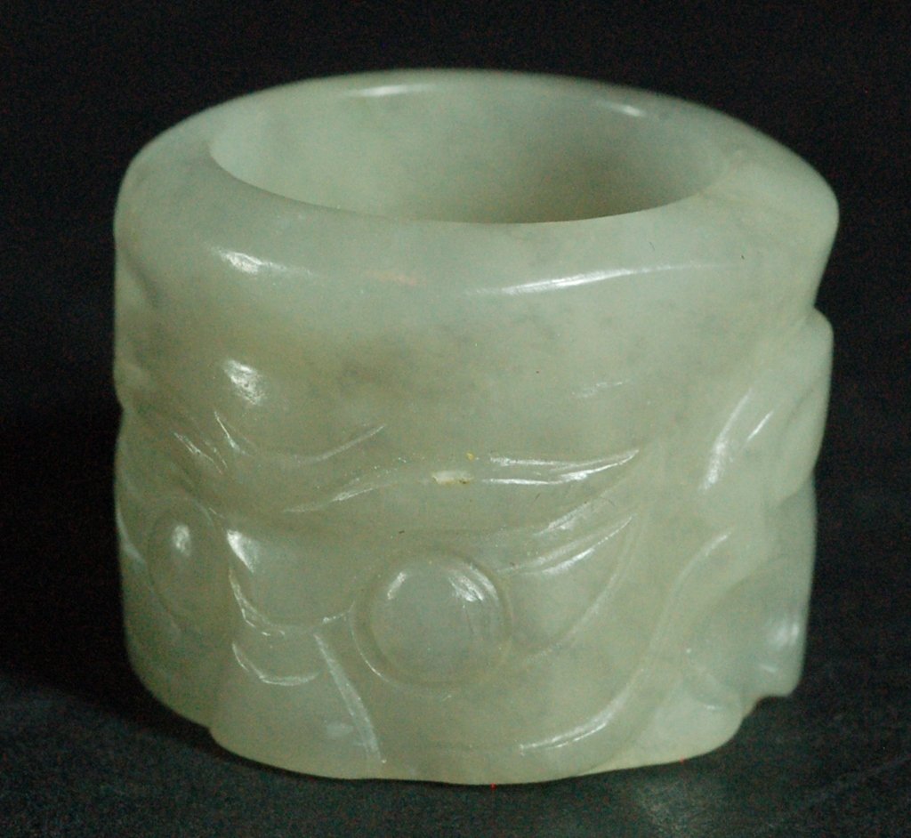 Carved Jade Archer's Thumb Ring (1 of 2)