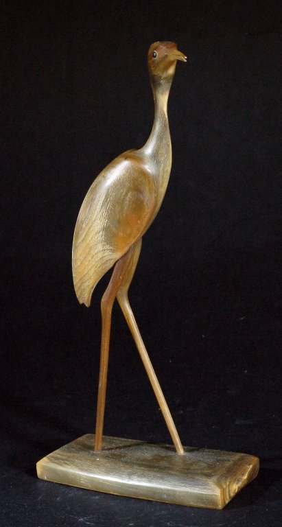 Well Carved Horn Crane on Base (1 of 2)