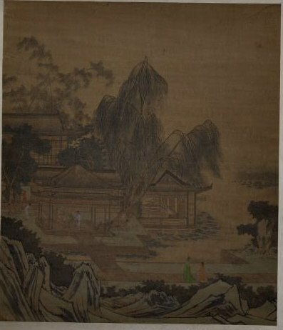 Chinese Scroll Painting - Figures in Landscape (1 of 3)