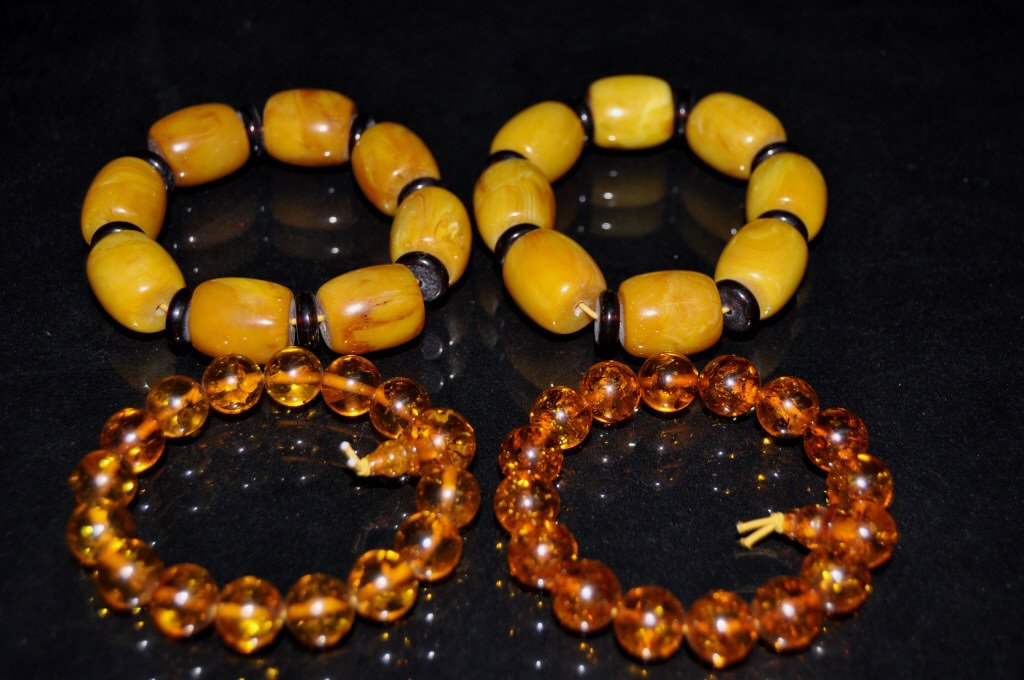 Four Amber Beaded Bracelets (1 of 3)