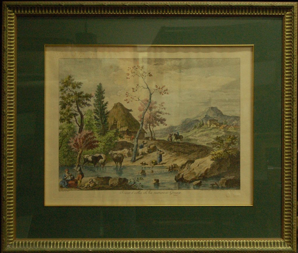 Francesco Bartolozzi - Hand Colored Engraving: Size: 18" x 23 1/2"