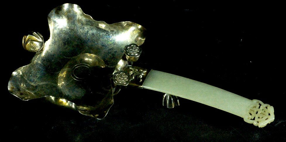 Chinese Silver and Jade Libation Cup (1 of 1)