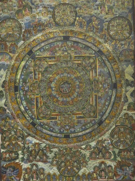 Antique Framed Buddhist Thangka Painting (1 of 5)