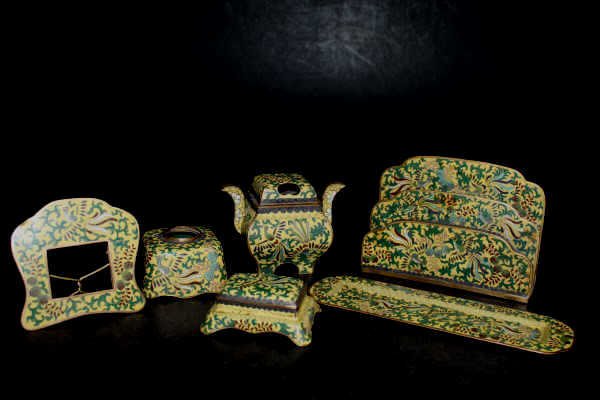 Six-Piece Antique Cloisonne Desk Set (1 of 2)