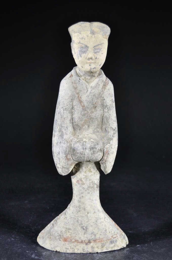 Chinese Han Dynasty Style Pottery Figure: Size: 13" H