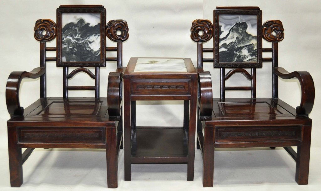 Three Piece Chinese Rosewood Parlor Suite (1 of 3)