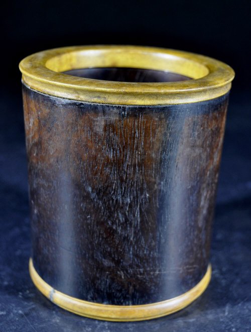 Chinese Carved Rosewood Brush Pot (1 of 1)