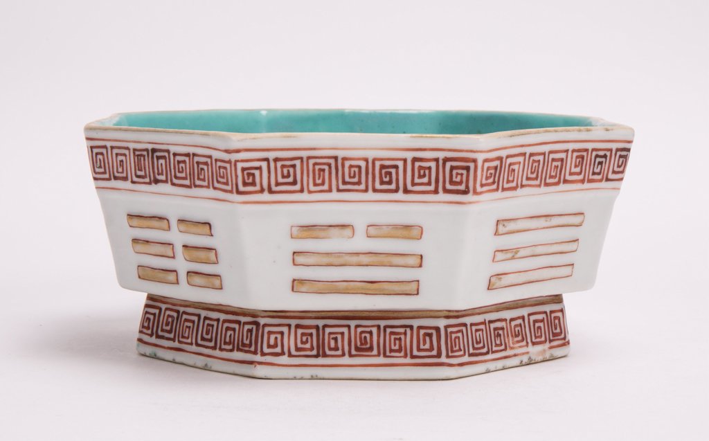CHINESE DOUKUANG BA GUA PORCELAIN BOWL: 19th century; 3 in. h, 7 in. w