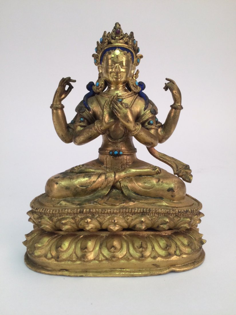 TIBETAN GILT BRONZE MANJUSHRI (1 of 5)