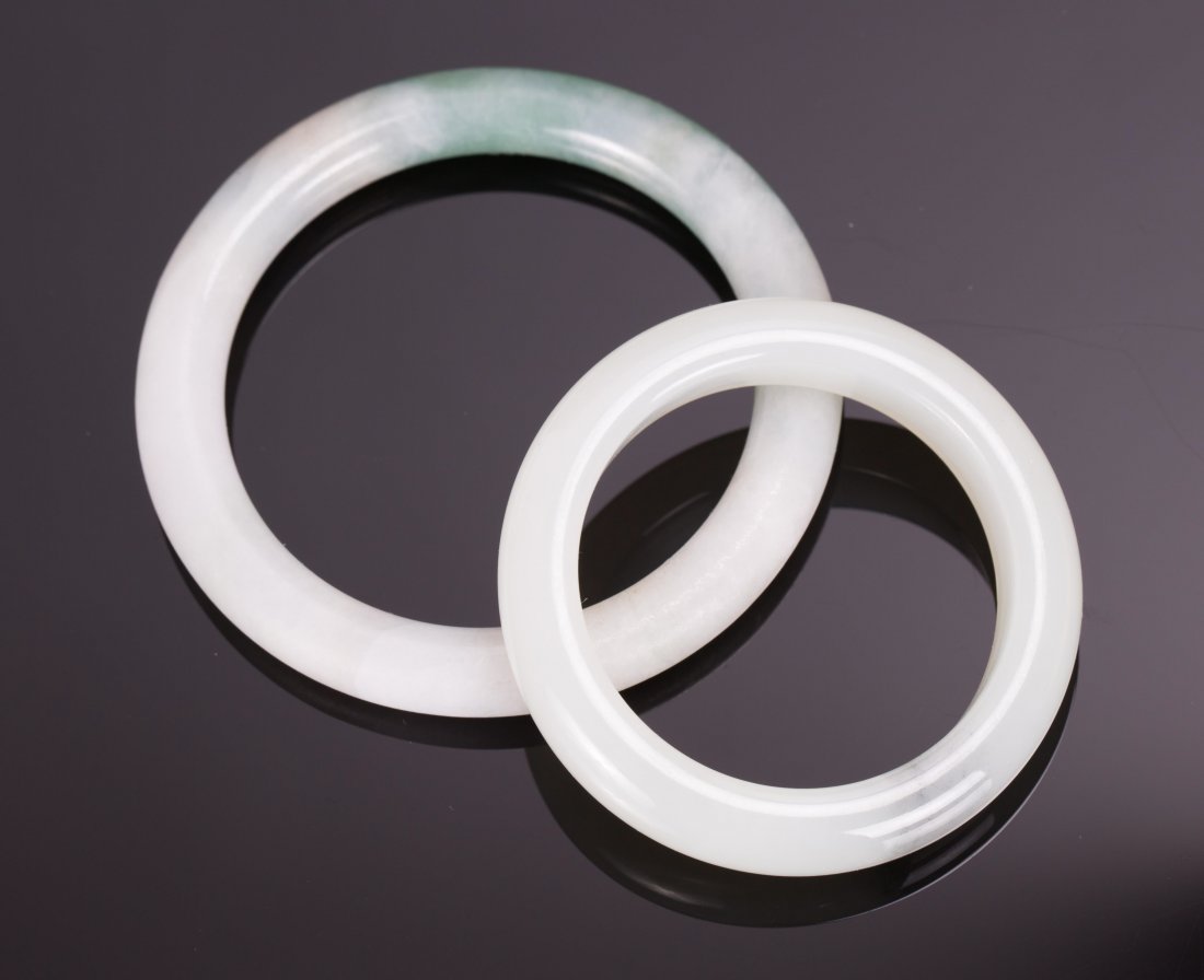 TWO BANGLES, JADEITE AND JADE (1 of 1)