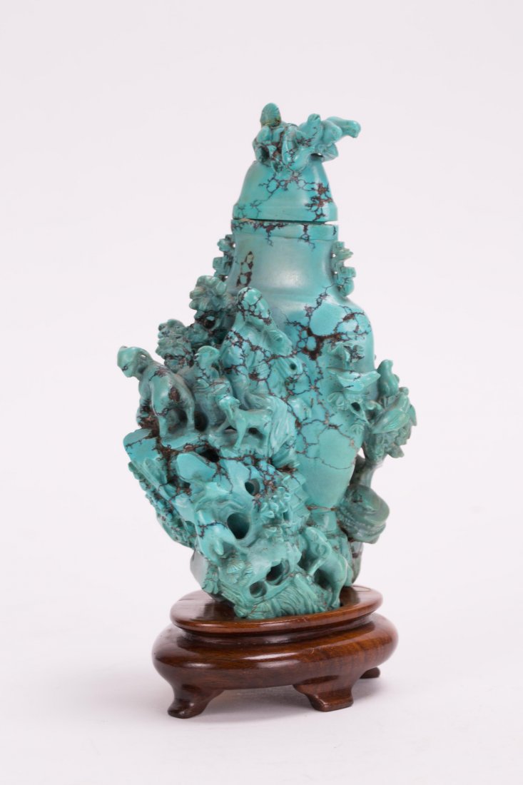CHINESE TURQUOISE COVER VASE (1 of 5)