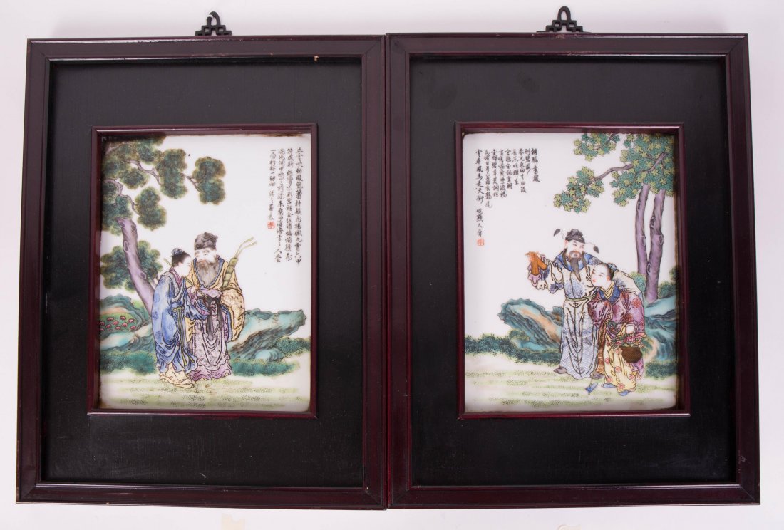 TWO CHINESE PORCELAIN PLAQUE WITH FRAME (1 of 7)