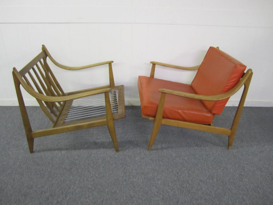 Pair Danish Modern Scooped Arm Lounge Chairs (1 of 7)