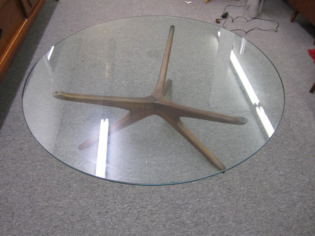 Vladimir Kagan Sculptural Walnut 3 Arm Coffee Table (1 of 6)