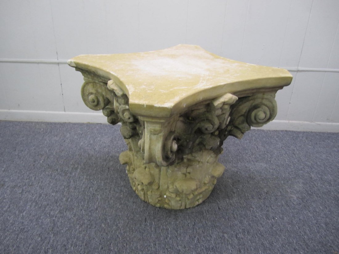 Vintage Roman Corinthian Capital Concrete Side Table (1 of 8)