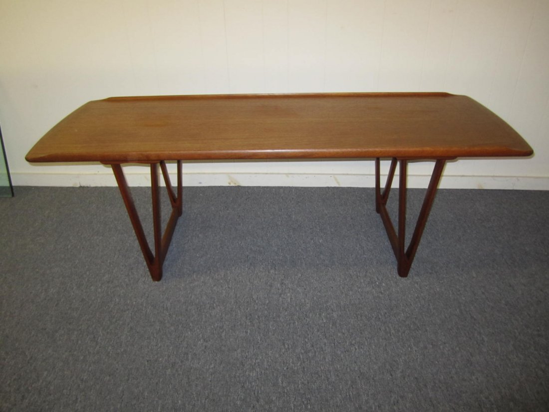 Danish Kurt Ostervig Style Surfboard Teak Coffee Table (1 of 5)