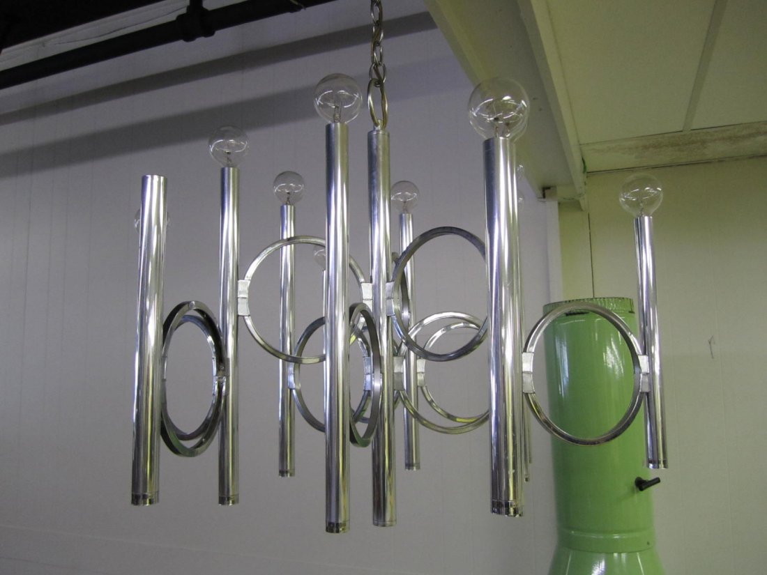 Gaetano Sciolari Chrome Circle Chandelier (1 of 5)