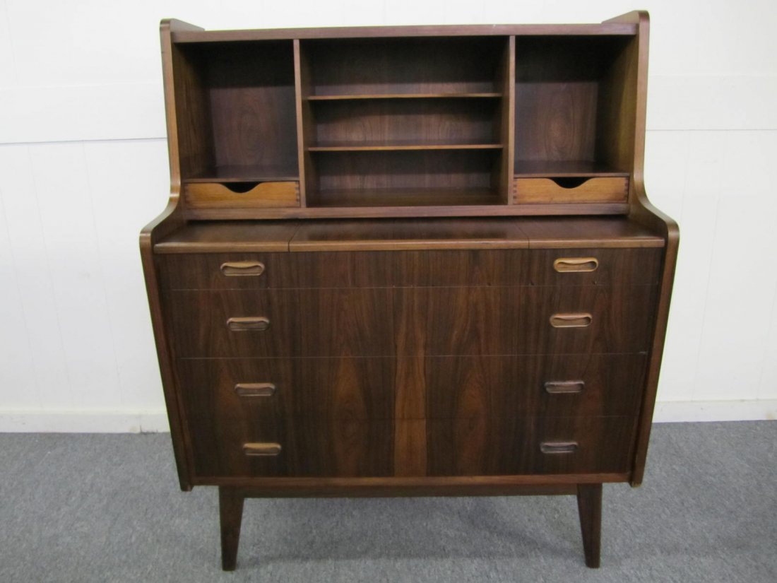 Fabulous Danish Modern Tall Rosewood Vanity Desk (1 of 6)