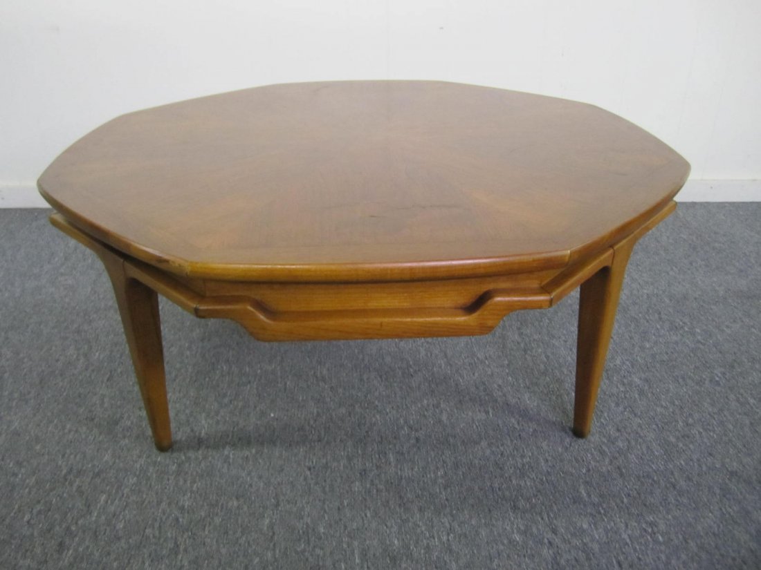 Nice Mid-Century Modern Lane Walnut Otagon Coffee Table (1 of 5)
