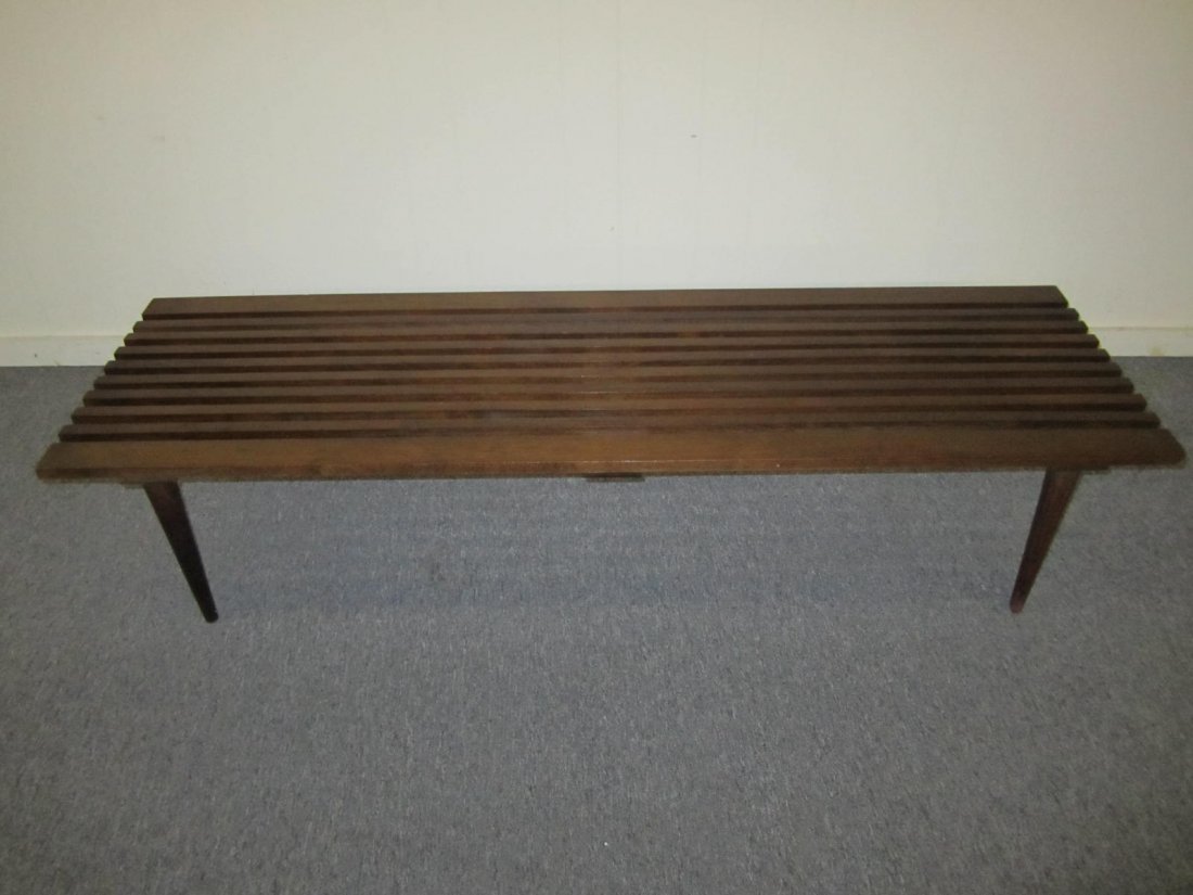 Nice Danish Modern Walnut slat Bench (1 of 5)