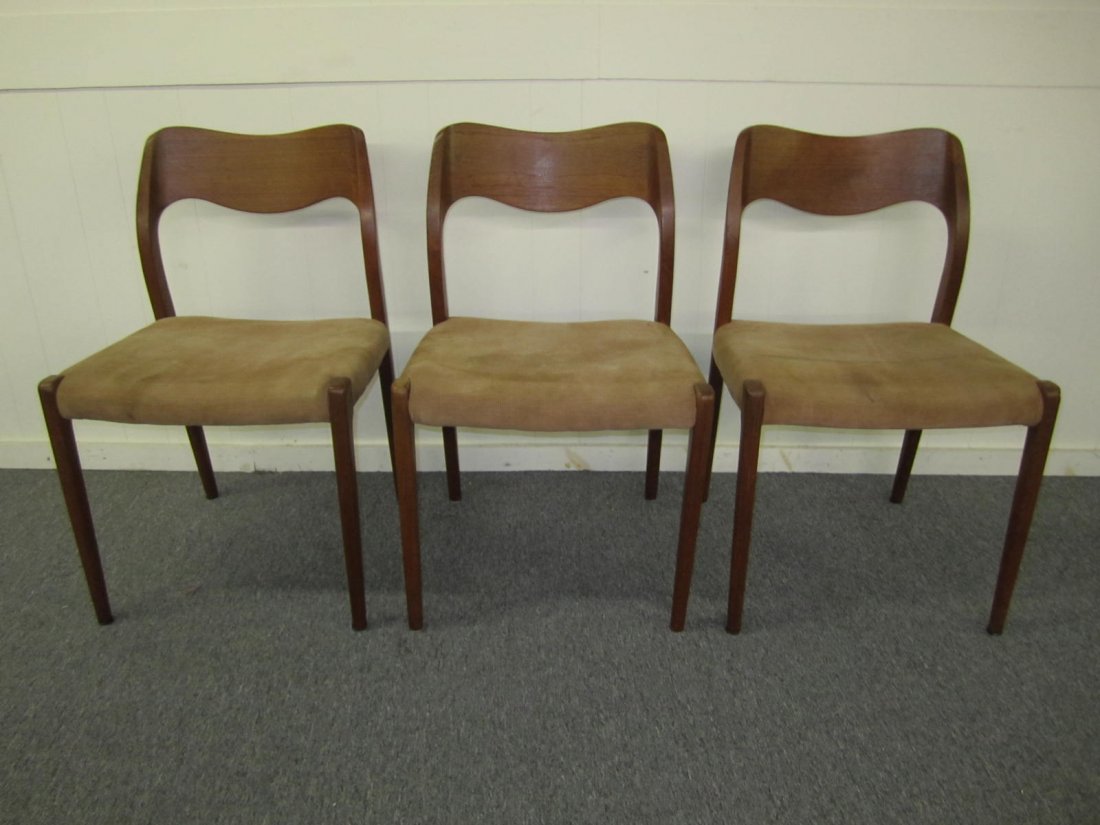 3 Danish Modern Moller Teak Woven Seat Dining Chairs (1 of 5)