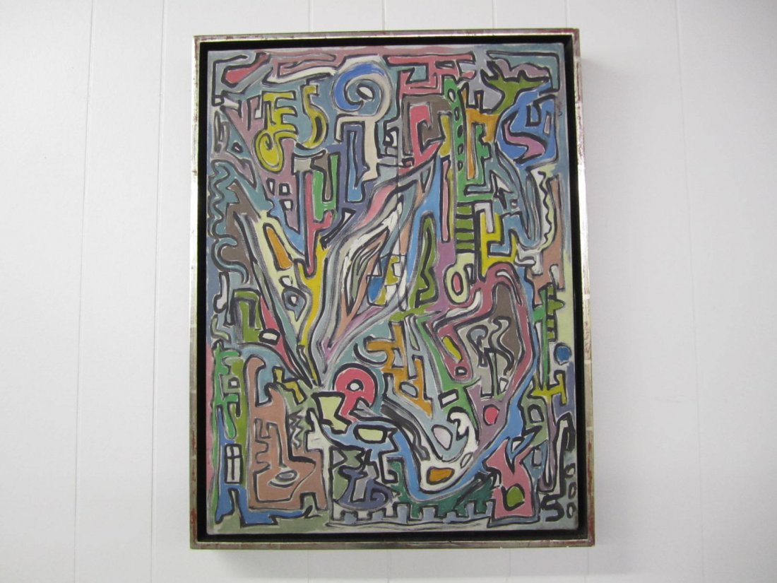 Modern Abstract Painting Signed Lang 89 (1 of 4)