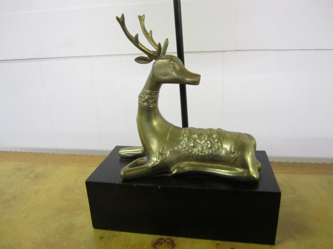 Chapman style Regency Modern Brass Deer Lamp (1 of 6)