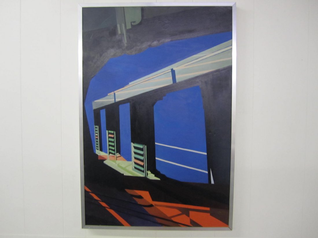 Mid-century Modern Abstract Oil Painting (1 of 4)