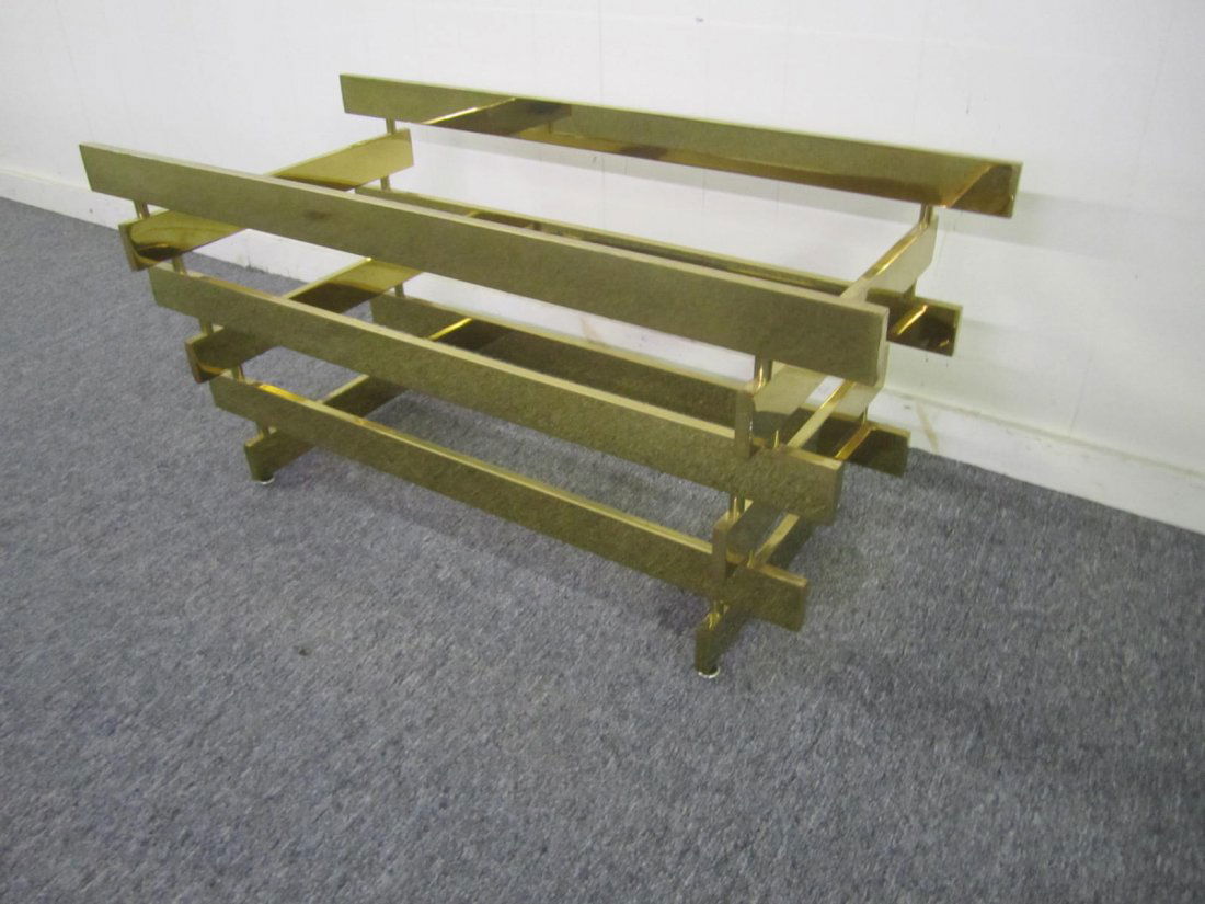 Architectural Paul Mayen style Brass Coffee Table (1 of 4)