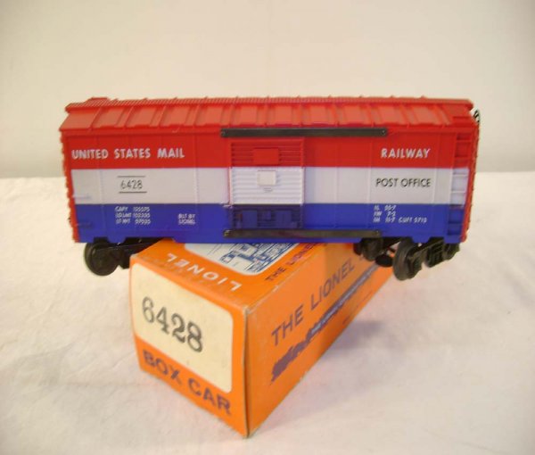 ABT: Mint Lionel #6428 US Mail Box Car/Label Box: Paul V. Ambrose and Drew J. Bauer present: This is the #6428 United States Mail Box Car that Lionel made in the later 1960s. Our Opinion is that it is generally in Mint Condition, no signs of use, min