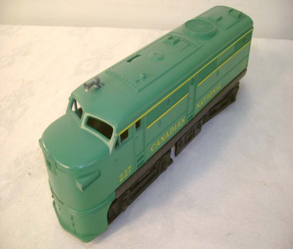 ABT: Scarce Lionel #227 Canadian National Green Al: Paul V. Ambrose and Drew J. Bauer present: This is the #227 Canadian National Alco A Diesel that Lionel made circa 1960. Our Opinion is that it is generally in Like New Minus Condition, minor signs of
