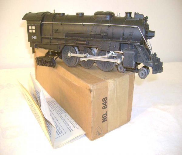 ABT: Lionel #646 Diecast Steam Hudson/Brick OB: Paul V. Ambrose and Drew J. Bauer present: This is the #646 Diecast Hudson Steam Engine with Headlight, Smoke and Magnetraction that Lionel made in the later 1950s. No Tender (a #2046W would be correc