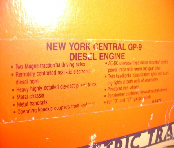 ABT: Lionel #8477 New York Central GP-9 Diesel/OB - 10