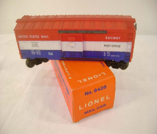 ABT: Lionel #6428 US Mail Box Car/Brick Perf Box: Paul V. Ambrose and Drew J. Bauer present: This is the #6428 United States Mail Box Car that Lionel made circa 1960. Our Opinion is that it is generally in Like New Condition, no signs of use other th