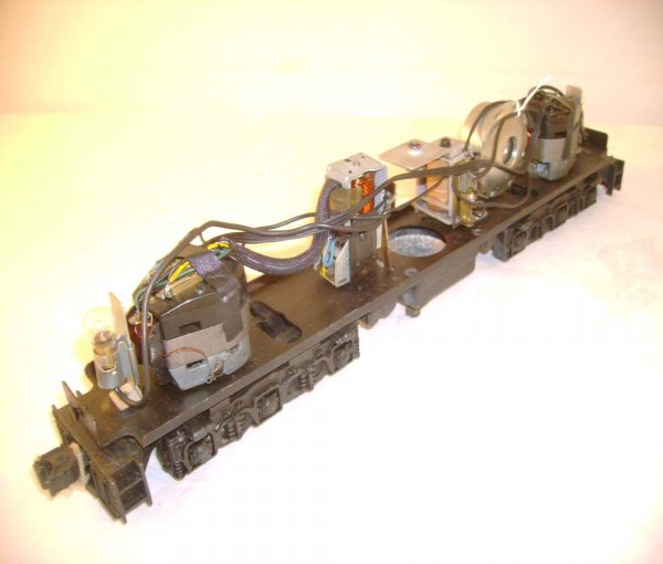 ABT: Lionel #2341/2331 Dual Motor 1956 FM Chassis: Paul V. Ambrose and Drew J. Bauer present: This is the #2341/2331 Dual Motor FM Diesel Chassis with Horn and Magnetraction that Lionel made circa 1956 that would be proper for the #2341 Jersey Central