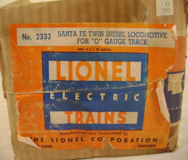 ABT: Lionel #2333 SF F-3 1948 Label Master Carton - 10