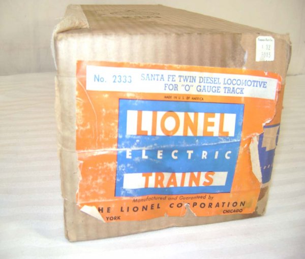 ABT: Lionel #2333 SF F-3 1948 Label Master Carton - 6